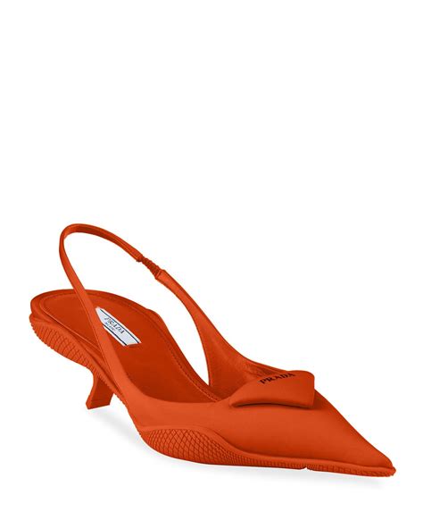 orange prada slingback|prada slingback kitten heel.